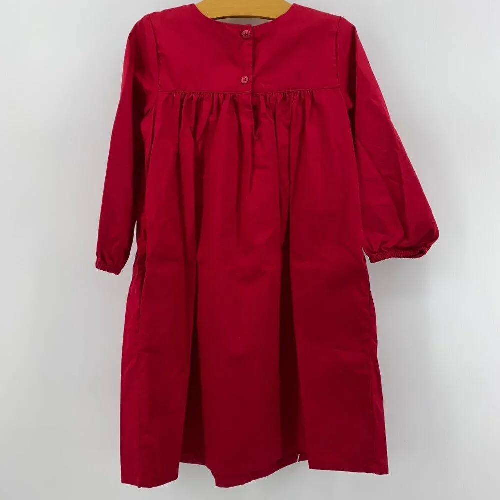 Tea Collection Girls Red Dress with Purple Gold & Ivory Flowers